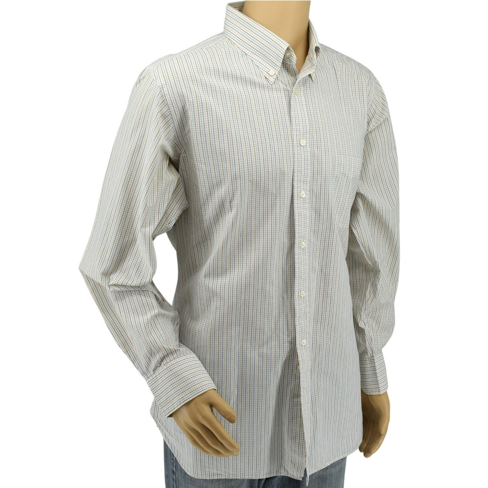 Tom James Custom Men's XXL Casual Button-Down Shirt Multi-Color Plaid - READ‎